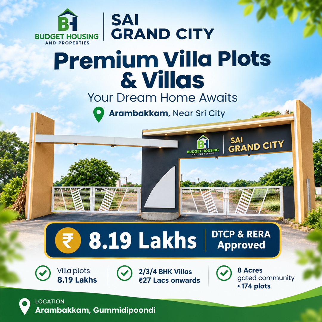 Sai Grand City - villa plots and villas in Arambakkam, Gummidipoondi