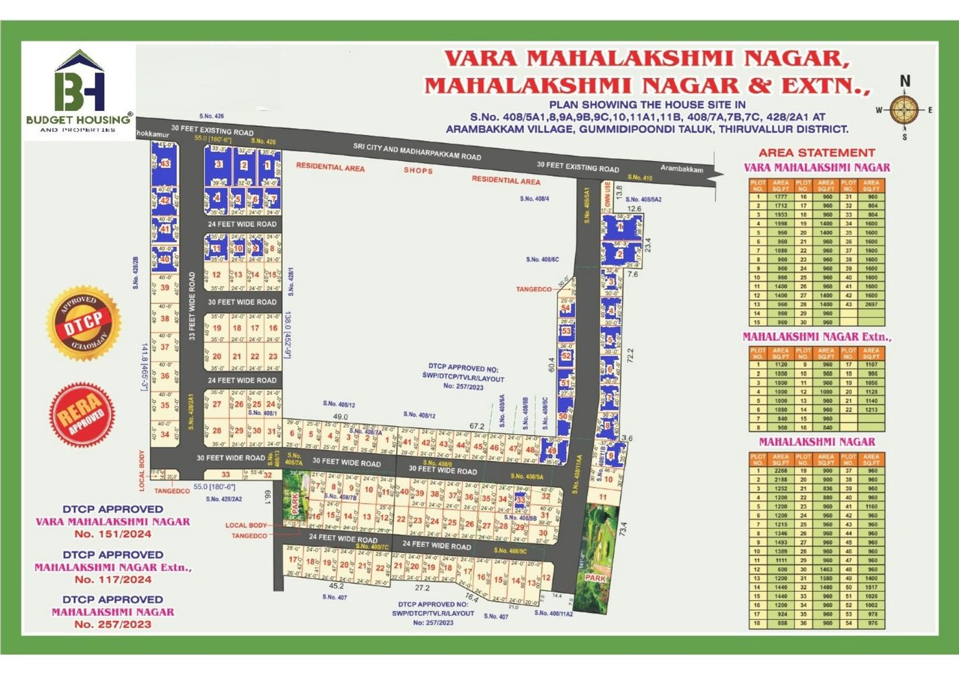 Sai Vara Mahalakshmi Nagar approved layout plan