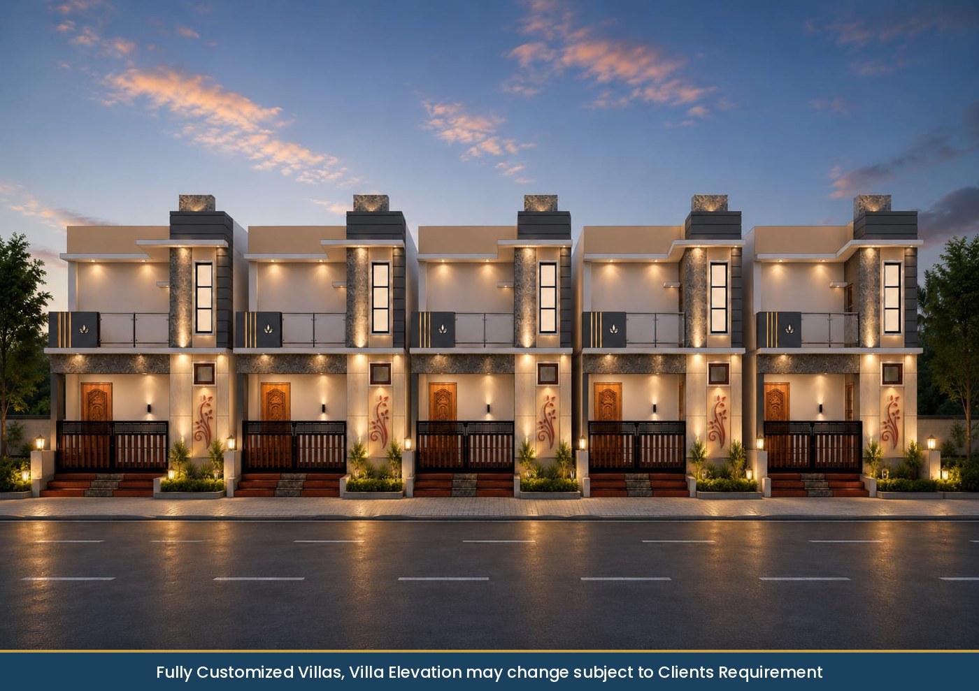 Sai Vara Mahalakshmi Nagar villa elevation with customised villa details